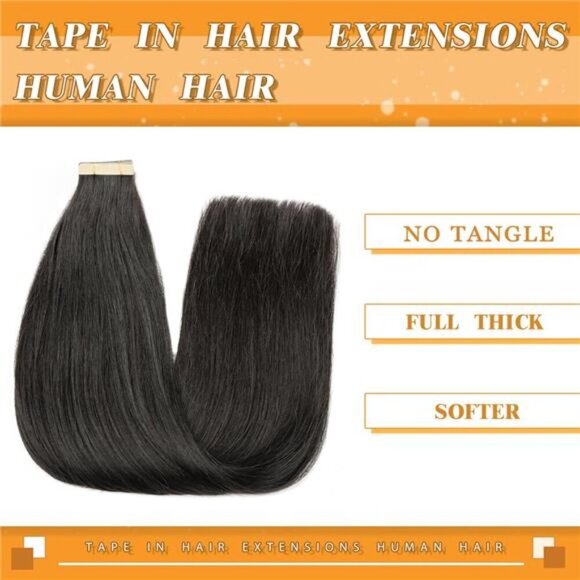 Tape in Hair Extensions Human Hair, 14 Inch Human Hair Tape in Extensions 20Pcs - Picture 3 of 7